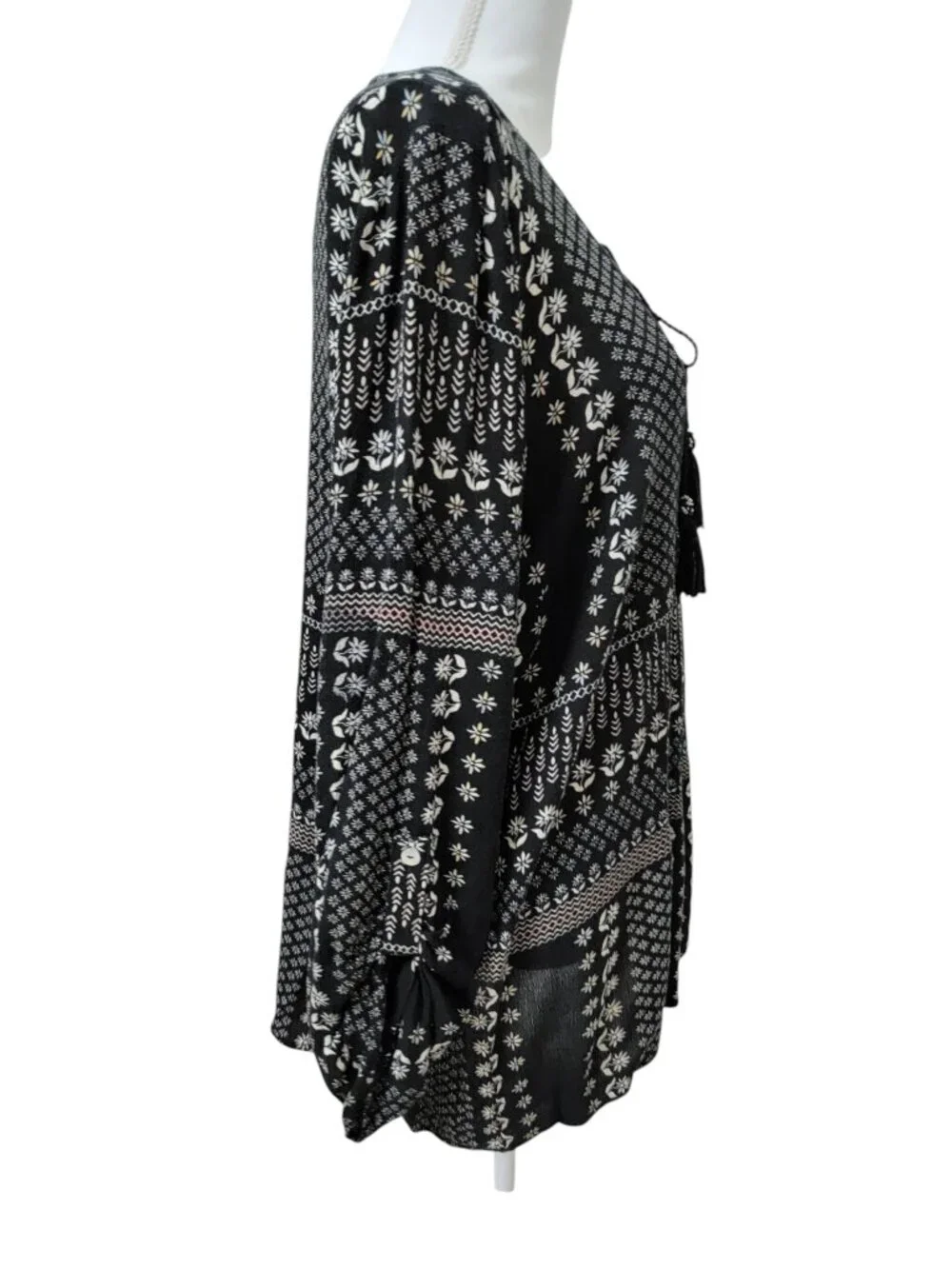 Zac & Rachel Size XL Black & White Bohemian Style / Peasant Blouse - Picture 8 of 16